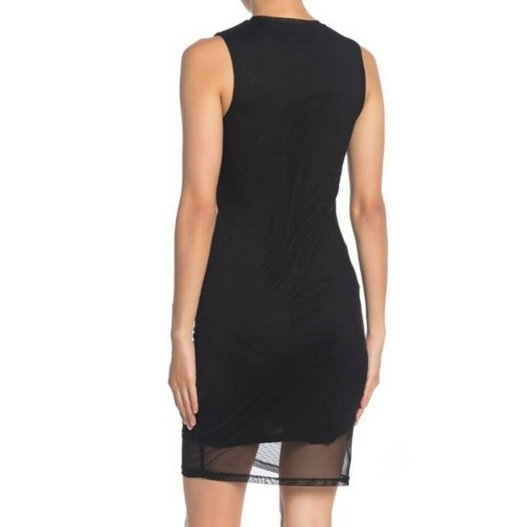 Free Press Black Sheath Dress with Ruched Overlay (XL, runs small!) - Picture 2 of 2